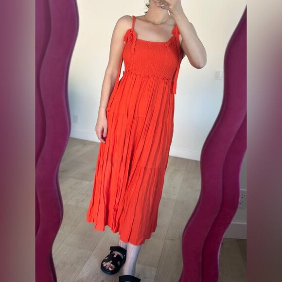 Zara Dresses & Skirts - Orange strappy summer dress, size M. Fits up to a large.